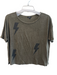 Rails Size Small Green Linen Blend Short Sleeve Lightning Bolt Round Neck Top Green / Small