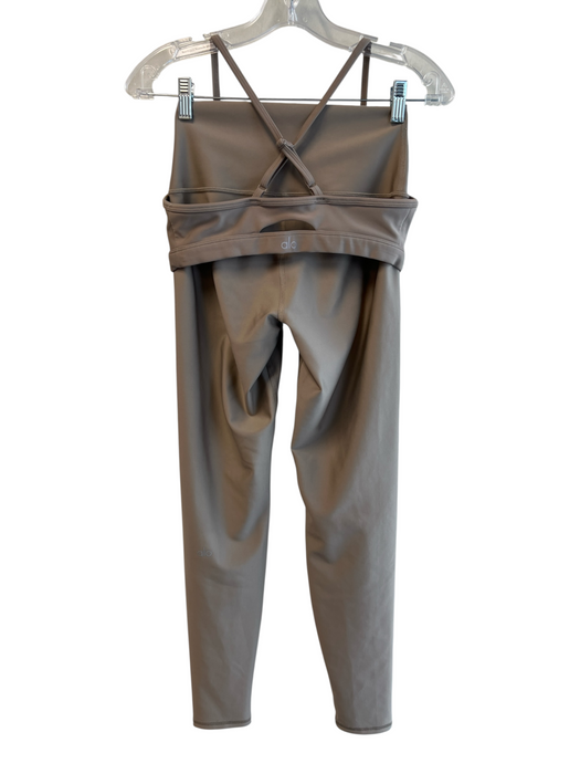 Alo Yoga Size Sm & Med Dark Taupe Polyester Blend Wide Waist Band Athletic Set Dark Taupe / Sm & Med