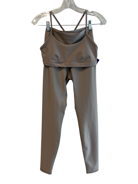 Alo Yoga Size Sm & Med Dark Taupe Polyester Blend Wide Waist Band Athletic Set Dark Taupe / Sm & Med