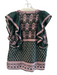 Sea New York Size 4 Green, Red & Multi Cotton Blend Sleeveless Ruffles Top Green, Red & Multi / 4