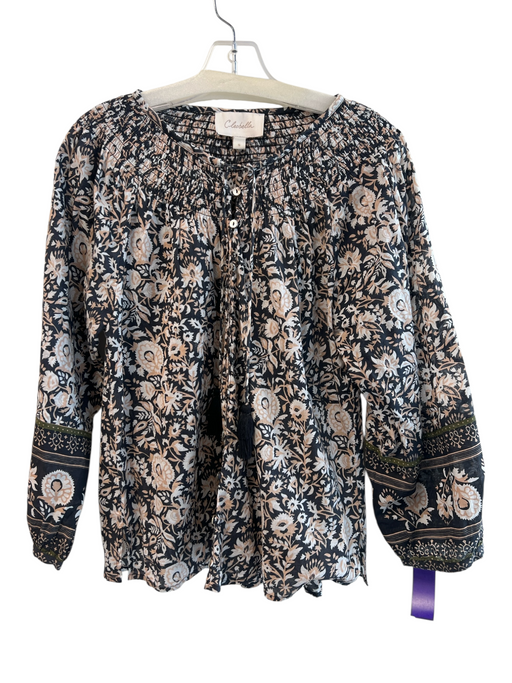 Cleobella Size Small Black, Tan & White Organic Cotton Long Sleeve Top Black, Tan & White / Small