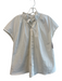 Pomander Place Size Small White Cotton Blend Half Button High Ruffle Neck Top White / Small