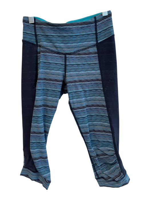 Lululemon Size 4 Teal & Multi No Fabric Tag Capri Zip Pocket Stripe Leggings Teal & Multi / 4