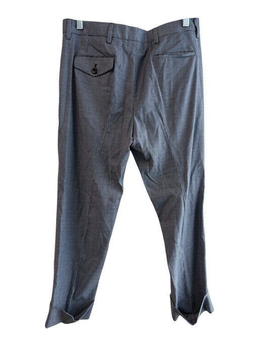 Miu Miu Size 42 Blue & Black Viscose Blend Button Fly check Side Pocket Pants Blue & Black / 42