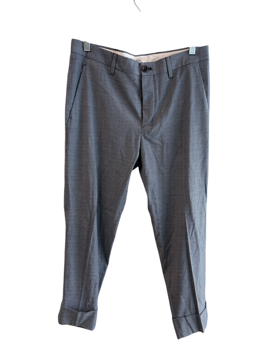 Miu Miu Size 42 Blue & Black Viscose Blend Button Fly check Side Pocket Pants Blue & Black / 42