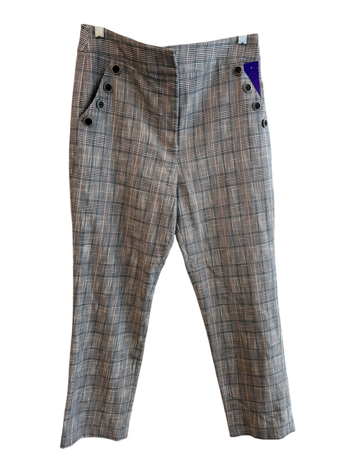Veronica Beard Size 6 Black, White & Teal Cotton Blend Zip Fly Side Pocket Pants Black, White & Teal / 6