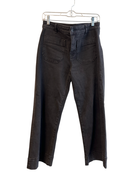 Sanctuary Size 28 Black Cotton Blend 4 Pocket Zip Fly Wide Leg Jeans Black / 28
