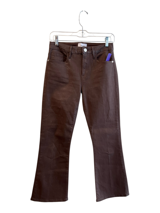 Frame Size 27 Brown Cotton Blend Coated 5 Pocket Zip Fly mid rise Jeans Brown / 27