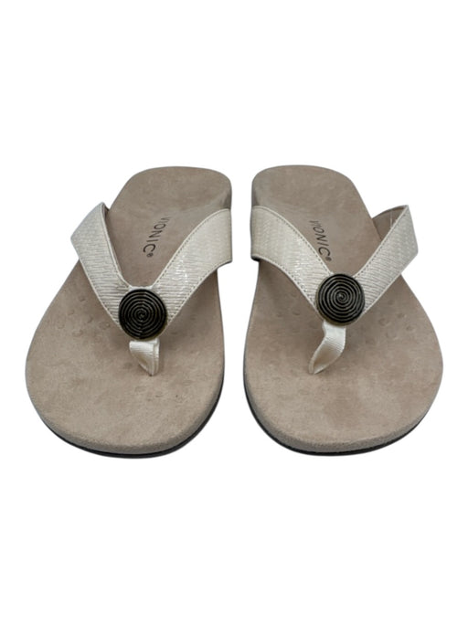 Vionic Shoe Size 9.5 Beige Leather Thong Strap Shoes Beige / 9.5