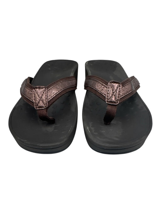 Vionic Shoe Size 10 Black & Brown Leather Thong Strap Shoes Black & Brown / 10