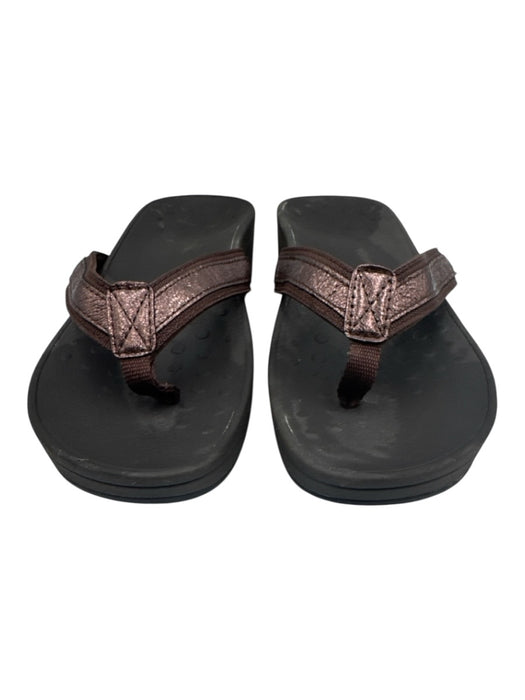 Vionic Shoe Size 10 Black & Brown Leather Thong Strap Shoes Black & Brown / 10