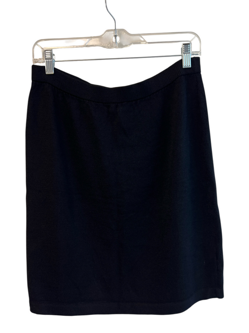 St John Basics Size 6 Black No Fabric Tag Elastic Waist Knit Solid Color Skirt Black / 6
