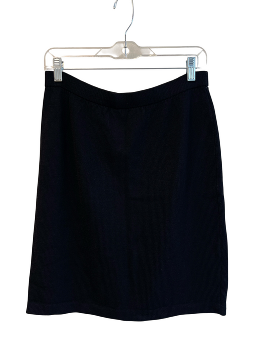 St John Basics Size 6 Black No Fabric Tag Elastic Waist Knit Solid Color Skirt Black / 6