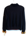 St John Sport Size M navy blue & multi Wool Blend Long Sleeve Striped Collar Top navy blue & multi / M