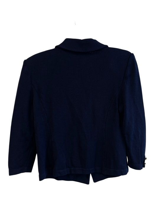 St John Collection Size 8 Navy Blue No Fabric Tag Long Sleeve Shoulder Pads Top Navy Blue / 8