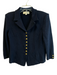 St John Collection Size 8 Navy Blue No Fabric Tag Long Sleeve Shoulder Pads Top Navy Blue / 8
