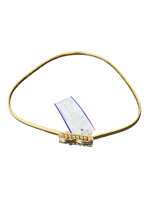 No Brand Yellow Metal Stretch Stones Thin Belts Yellow / S