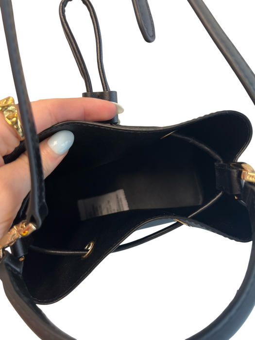 Michael Kors Black Leather Crossbody & Hand Bag Gold Hardware Detachable Bag Black / S