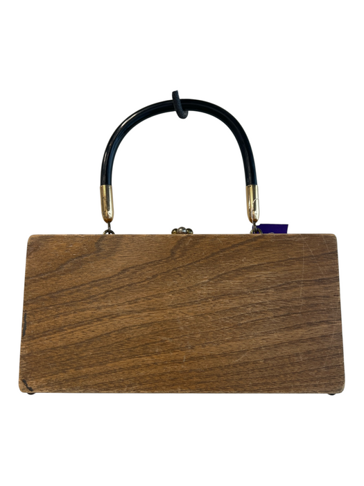 Enid Collins Brown & Multi Wood Bird Handle Bag Brown & Multi / S
