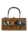 Enid Collins Brown & Multi Wood Bird Handle Bag Brown & Multi / S
