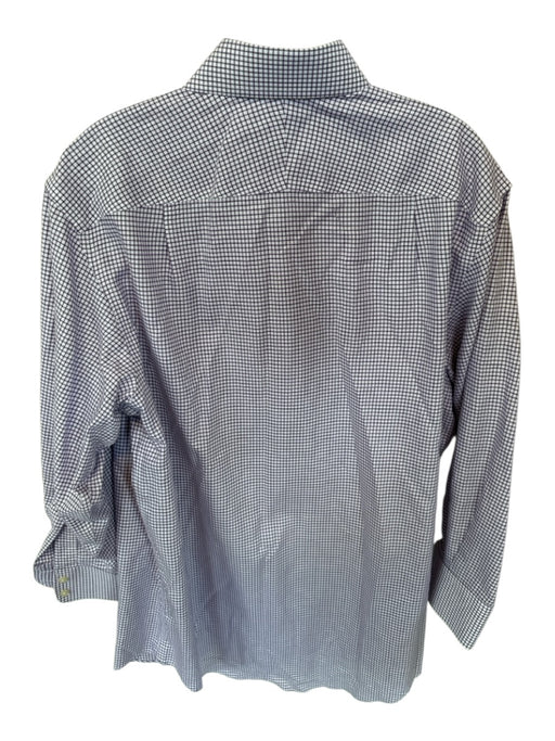 Charles Tyrwhitt Size 16 Purple & White Cotton Checkered Button Down Men's Shirt Purple & White / 16