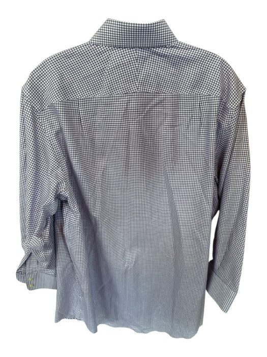 Charles Tyrwhitt Size 16 Purple & White Cotton Checkered Button Down Men's Shirt Purple & White / 16