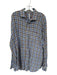 Peter Millar Size XL Purple & Multi Print Linen Plaid Button Down Men's Shirt Purple & Multi Print / XL