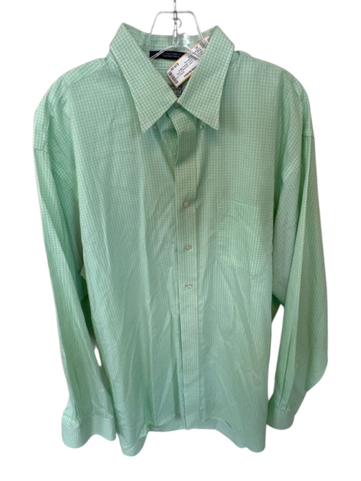 Onward Reserve Size XL Lime & White Cotton Checkered Button Down Men's Shirt Lime & White / XL