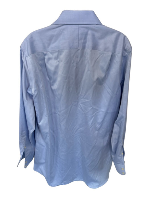 Hawes & Curtis Size 16 Light blue Cotton Solid Button Down Men's Shirt Light blue / 16