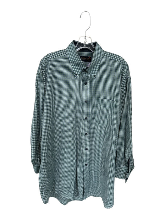 F.A. MacCluer Size XL Green & Blue Cotton Houndstooth Button Down Men's Shirt Green & Blue / XL
