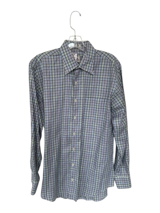 Peter Millar Size M Purple & Green Cotton Plaid Button Down Men's Shirt Purple & Green / M