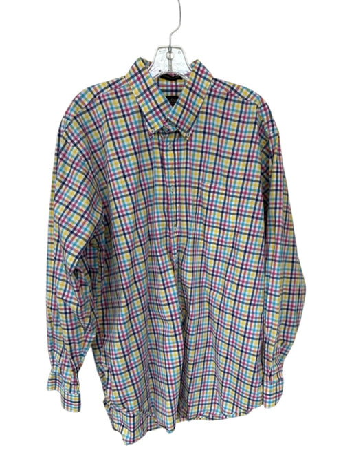 F.A. MacCluer Size XL Multi Cotton Grid Button Down Men's Shirt Multi / XL