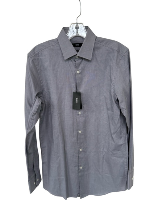Hugo Boss NWT Size 15 Light Gray Cotton Button Down Men's Shirt Light Gray / 15