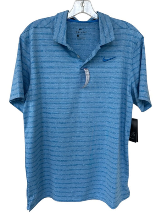 Nike NWT Size M Blue Polyester Lines Golf Men's Polo Blue / M