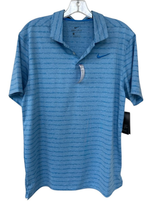 Nike NWT Size M Blue Polyester Lines Golf Men's Polo Blue / M