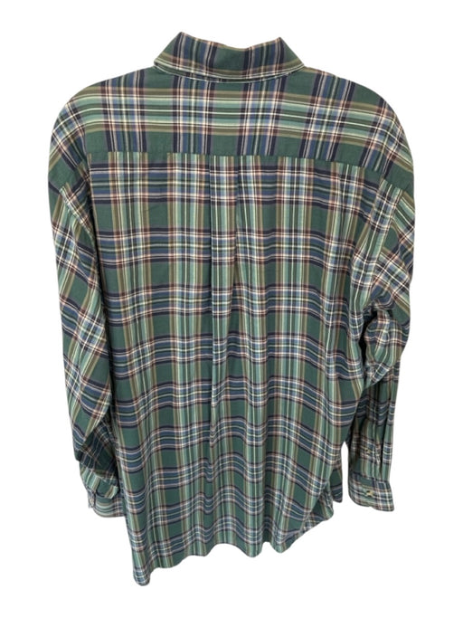 F.A. MacCluer Size L Green & Purple Cotton Plaid Button Down Men's Shirt Green & Purple / L