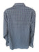 Peter Millar Size M Teal & Purple Print Nylon Blend Checkered Button Down Shirt Teal & Purple Print / M