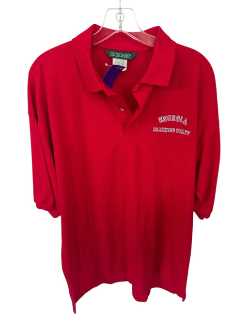 Outer Banks Size XL Red & Black Cotton UGA Men's Polo Red & Black / XL