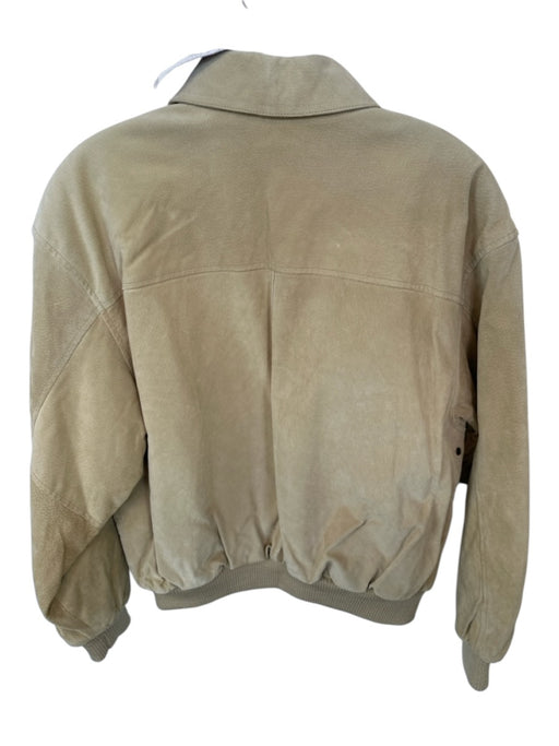 Preston & York Size M Tan Suede full zip Bomber Men's Jacket Tan / M