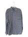 Peter Millar Size XL Purple & Multi Print Linen Plaid Button Down Men's Shirt Purple & Multi Print / XL