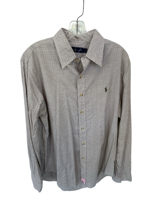 Ralph Lauren Size L Brown & Green Cotton Grid Button Down Men's Shirt Brown & Green / L