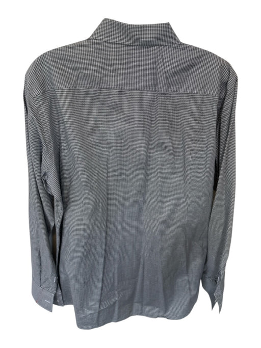 Hugo Boss Size Est M Gray & White Cotton Checkered Button Down Men's Shirt Gray & White / Est M