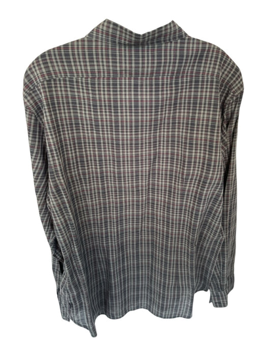 John Varvatos Size L Black & Gray Cotton Plaid Button Down Men's Shirt Black & Gray / L