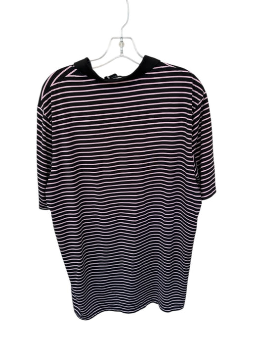 Ralph Lauren Size XL Black & Pink Polyester Striped Golf Men's Polo Black & Pink / XL