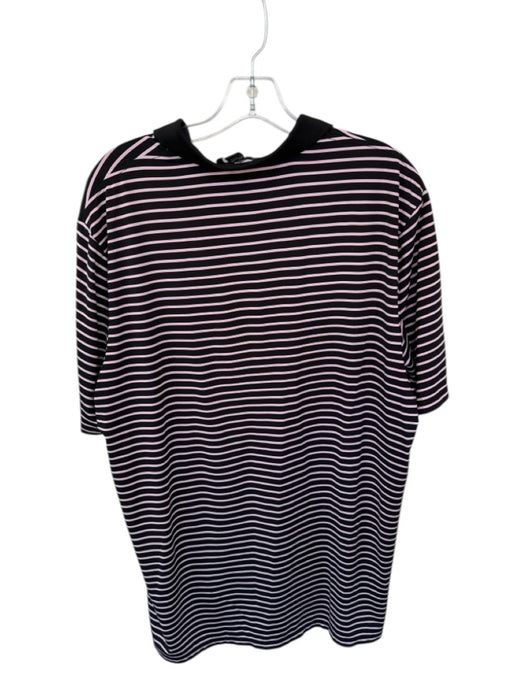 Ralph Lauren Size XL Black & Pink Polyester Striped Golf Men's Polo Black & Pink / XL