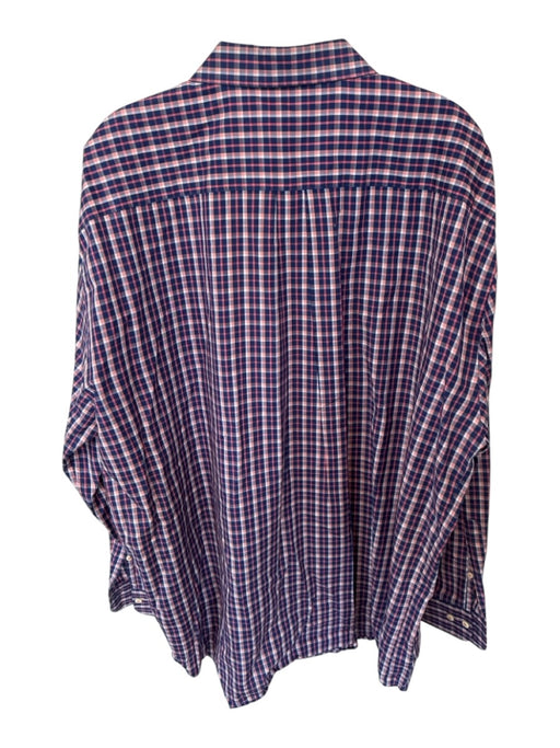 Peter Millar Size XXL Purple & Pink Cotton Grid Button Down Men's Shirt Purple & Pink / XXL