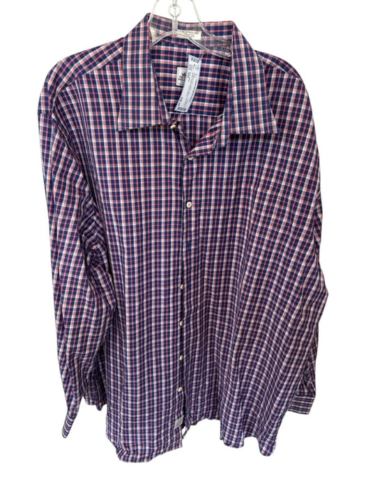 Peter Millar Size XXL Purple & Pink Cotton Grid Button Down Men's Shirt Purple & Pink / XXL