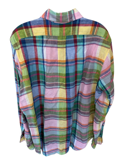 Ralph Lauren Size L Multi Linen Plaid Button Down Men's Shirt Multi / L