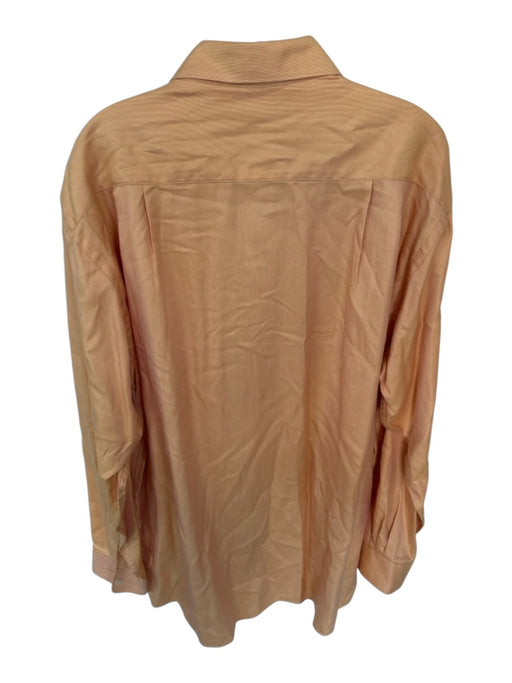 Ermenegildo Zegna Size XXL Orange Cotton Solid Button Down Men's Shirt Orange / XXL