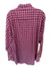 David Donahue Size XL Maroon & White Cotton Checkered Button Down Men's Shirt Maroon & White / XL
